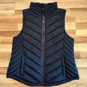 Tommy Hilfiger Men's Large Black Quilted Puffer Vest Winter Layering Gift
